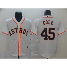 MLB Houston Astros #45 Gerrit Cole White Cool Base Jersey