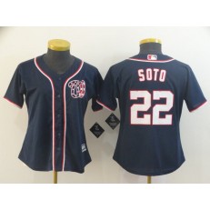 MLB Washington Nationals #22 Juan Soto Black Women Cool Base Jersey