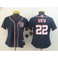 MLB Washington Nationals #22 Juan Soto Black Women Cool Base Jersey