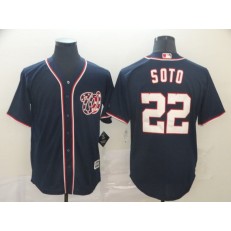 MLB Washington Nationals #22 Juan Soto Navy Cool Base Jersey