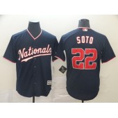 MLB Washington Nationals #22 Juan Soto Navy Cool Base Jerseys