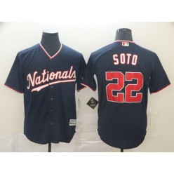 MLB Washington Nationals #22 Juan Soto Navy Cool Base Jerseys