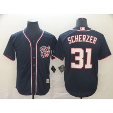 MLB Washington Nationals #31 Max Scherzer Navy Cool Base Jersey