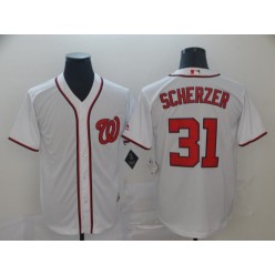 MLB Washington Nationals #31 Max Scherzer White Cool Base Jersey