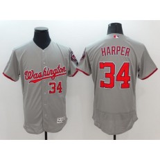 MLB Washington Nationals #34 Bryce Harper Gray Flexbase Jersey