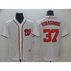 MLB Washington Nationals #37 Stephen Strasburg White Cool Base Jersey
