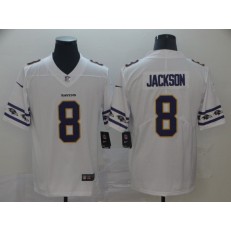Baltimore Ravens #8 Lamar Jackson White Team Logos Fashion Vapor Limited Nike NFL Men Jersey