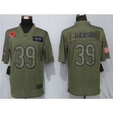 Chicago Bears #39 Eddie Jackson 2019 Olive Salute To Service Limited Nike NFL Men Jersey