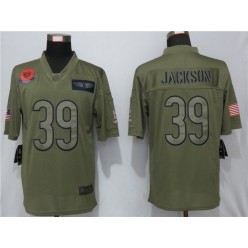 Chicago Bears #39 Eddie Jackson 2019 Olive Salute To Service Limited Nike NFL Men Jersey