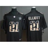 Dallas Cowboys #21 Ezekiel Elliott Black Statue Of Liberty Limited Nike NFL Men Jersey