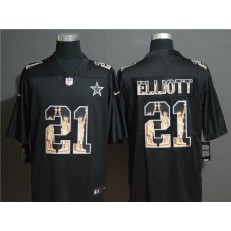 Dallas Cowboys #21 Ezekiel Elliott Black Statue Of Liberty Limited Nike NFL Men Jersey