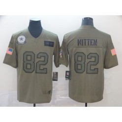 Dallas Cowboys #82 Jason Witten 2019 Olive Salute To Service Limited Nike NFL Men Jersey