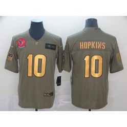 Houston Texans #10 DeAndre Hopkins 2019 Olive Gold Salute To Service Limited Nike NFL Men Jersey