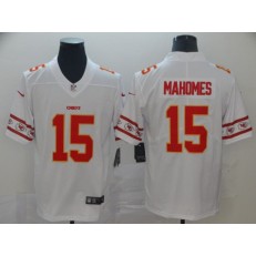 Kansas City Chiefs #15 Patrick Mahomes White Team Logos Fashion Vapor Limited Nike NFL Men Jersey