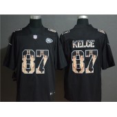 Kansas City Chiefs #87 Travis Kelce Black Statue Of Liberty Limited Nike NFL Men Jersey