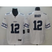New England Patriots #12 Tom Brady White Team Logos Fashion Vapor Limited Nike NFL Men Jersey
