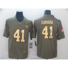 New Orleans Saints #41 Alvin Kamara Olive Gold Salute To Service Limited Nike NFL Men Jersey