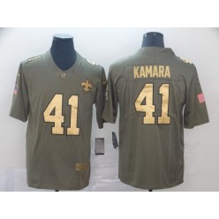 New Orleans Saints #41 Alvin Kamara Olive Gold Salute To Service Limited Nike NFL Men Jersey