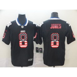 New York Giants #8 Daniel Jones Black USA Flag Fashion Limited Nike NFL Men Jersey