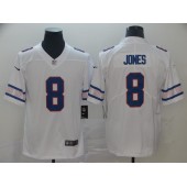 New York Giants #8 Daniel Jones White Team Logos Fashion Vapor Limited Nike NFL Men Jersey