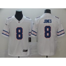 New York Giants #8 Daniel Jones White Team Logos Fashion Vapor Limited Nike NFL Men Jersey