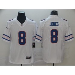 New York Giants #8 Daniel Jones White Team Logos Fashion Vapor Limited Nike NFL Men Jersey