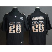 Oakland Raiders #28 Josh Jacobs Black Statue Of Liberty Limited Nike NFL Men Jersey