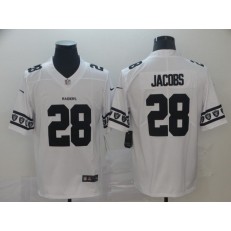 Oakland Raiders #28 Josh Jacobs White Team Logos Fashion Vapor Limited Nike NFL Men Jersey