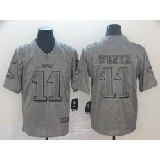 Philadelphia Eagles #11 Carson Wentz Gray Gridiron Gray Vapor Untouchable Limited Nike NFL Men Jersey