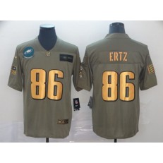 Philadelphia Eagles #86 Zach Ertz 2019 Olive Gold Salute To Service Limited Nike NFL Men Jersey