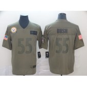 Pittsburgh Steelers #55 Devin Bush 2019 Olive Salute To Service Limited Nike NFL Men Jersey