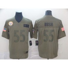 Pittsburgh Steelers #55 Devin Bush 2019 Olive Salute To Service Limited Nike NFL Men Jersey