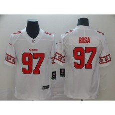 San Francisco 49ers #97 Nick Bosa White Team Logos Fashion Vapor Limited Nike NFL Men Jersey