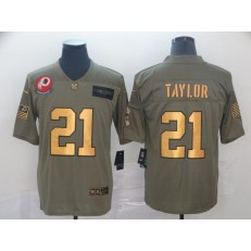 Washington Redskins #21 Sean Taylor 2019 Olive Gold Salute To Service Limited Nike NFL Men Jersey
