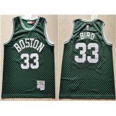 Boston Celtics #33 Larry Bird Green Checkerboard Hardwood Classics Jersey