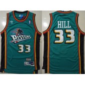 Detroit Pistons #33 Grant Hill Green Hardwood Classics Jersey