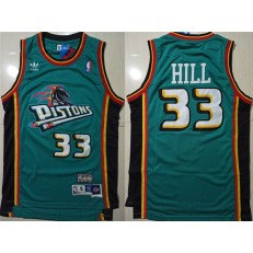 Detroit Pistons #33 Grant Hill Green Hardwood Classics Jersey