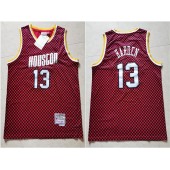 Houston Rockets #13 James Harden Red Checkerboard Hardwood Classics Jersey