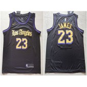 Los Angeles Lakers #23 Lebron James Black City Edition Nike Swingman Jersey