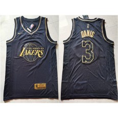 Los Angeles Lakers #3 Anthony Davis Black Gold Nike Swingman Jersey