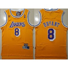 Los Angeles Lakers #8 Kobe Bryant Yellow Hardwood Classics Swingman Jersey