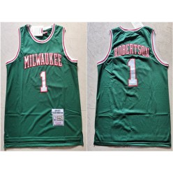 Milwaukee Bucks #1 Oscar Robertson Green 1971-72 Hardwood Classics Jersey