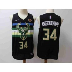Milwaukee Bucks #34 Giannis Antetokounmpo Black City Edition Nike Swingman Jersey