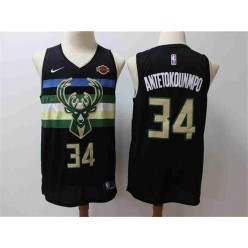 Milwaukee Bucks #34 Giannis Antetokounmpo Black City Edition Nike Swingman Jersey