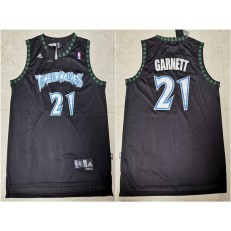 Minnesota Timberwolves #21 Kevin Garnett Black Swingman Mesh Jersey