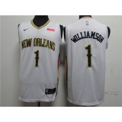 New Orleans Pelicans #1 Zion Williamson White Earned Edition Nike Swingman Jersey