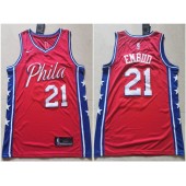 Philadelphia 76ers #21 Joel Embiid Red Nike Swingman Jersey
