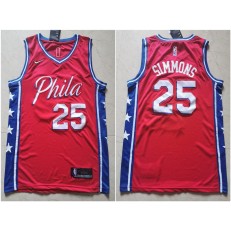 Philadelphia 76ers #25 Ben Simmons Red Nike Swingman Jersey