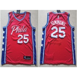 Philadelphia 76ers #25 Ben Simmons Red Nike Swingman Jersey