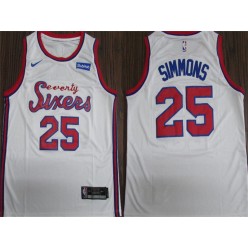 Philadelphia 76ers #25 Ben Simmons White 2019-20 Nike Swingman Jersey